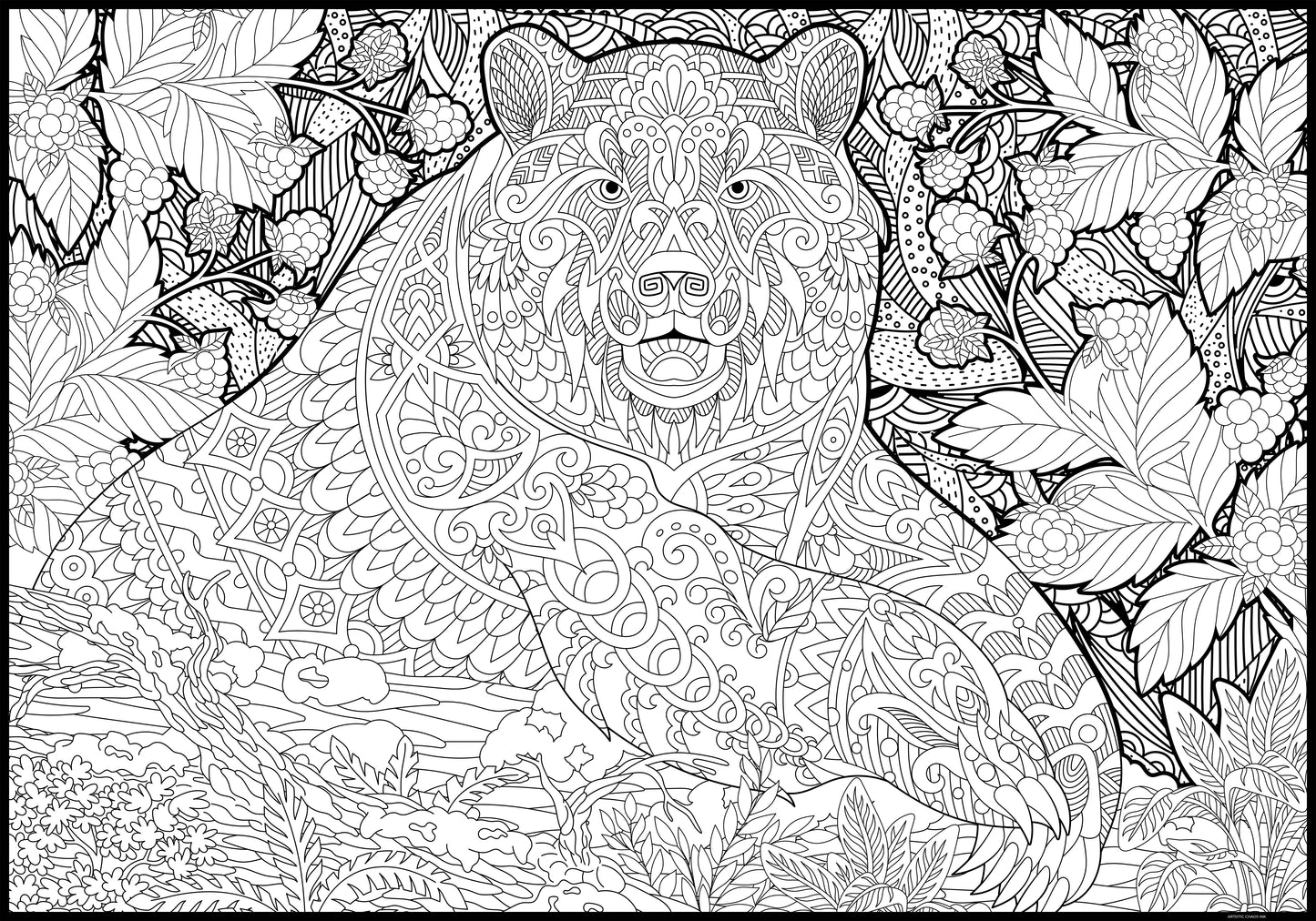 Premium Giant Bear Coloring Poster