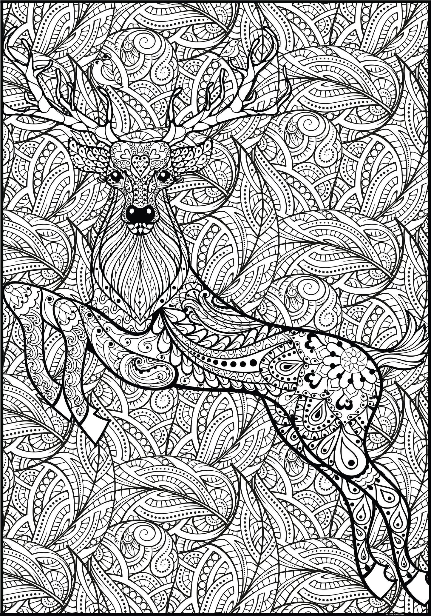 Premium Giant Deer Coloring Poster