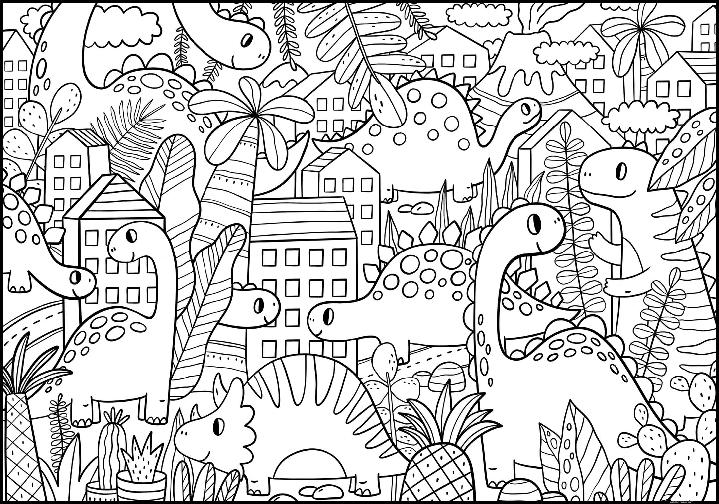 Premium Giant Dinosaur Coloring Poster