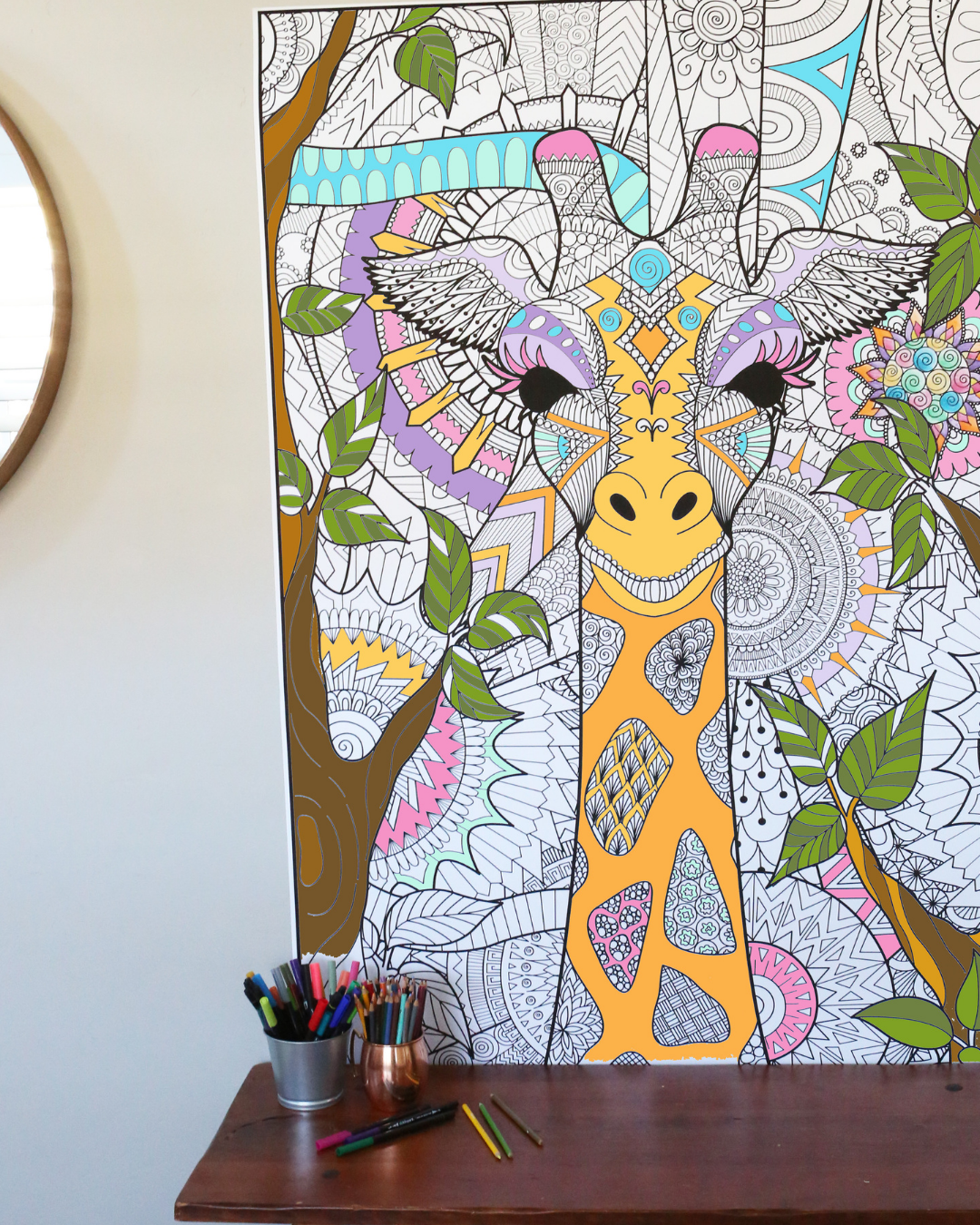 PERSONALIZED  Premium Giraffe Coloring Poster