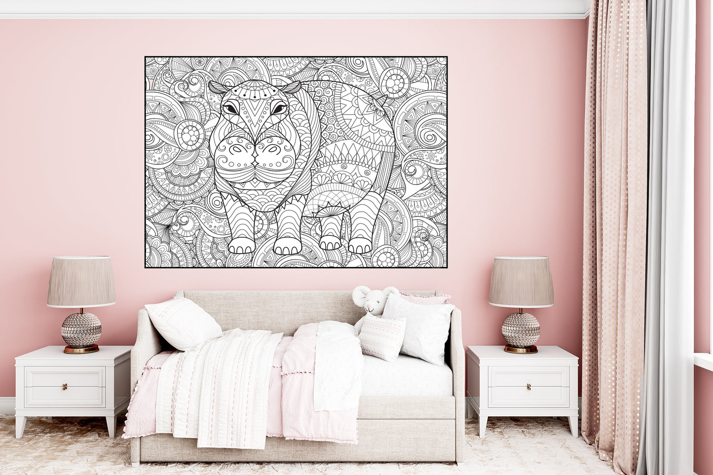 Hippo Giant Coloring Poster