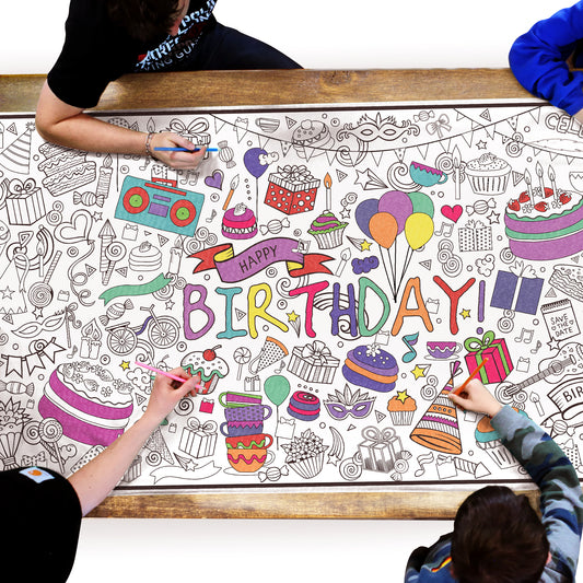 Classic Birthday Coloring Poster
