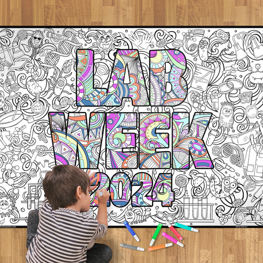 Lab Week Coloring Page - Premium Giant Poster with Year