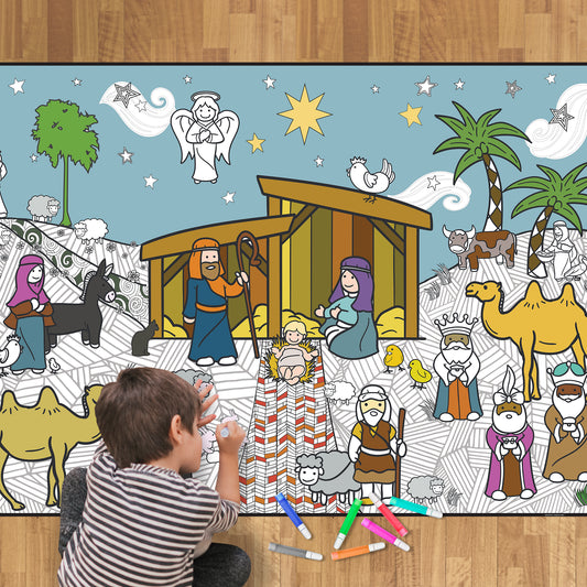 Giant Nativity Coloring Poster