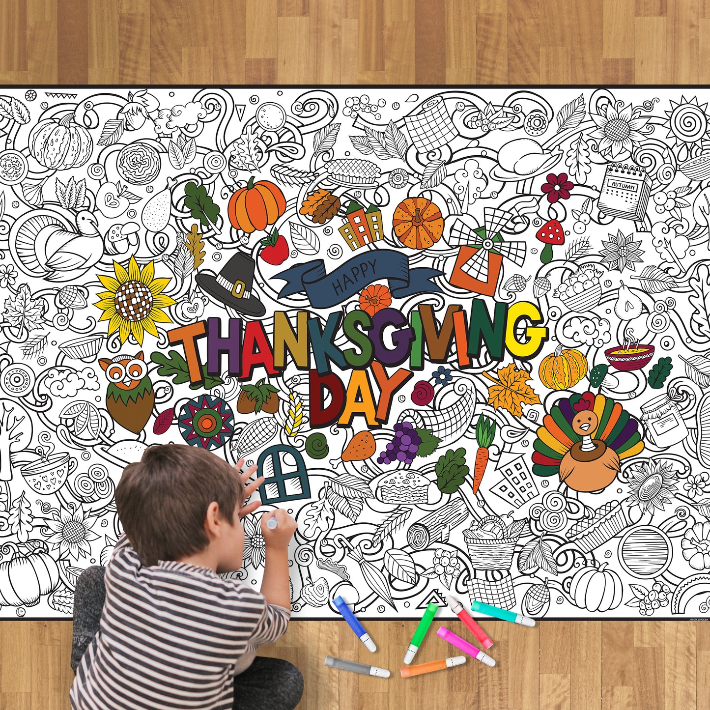 Premium Giant Thanksgiving Coloring Poster