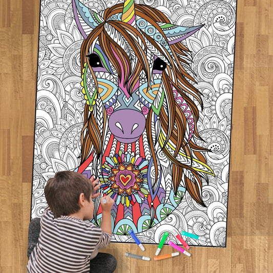 Unicorn Coloring Poster
