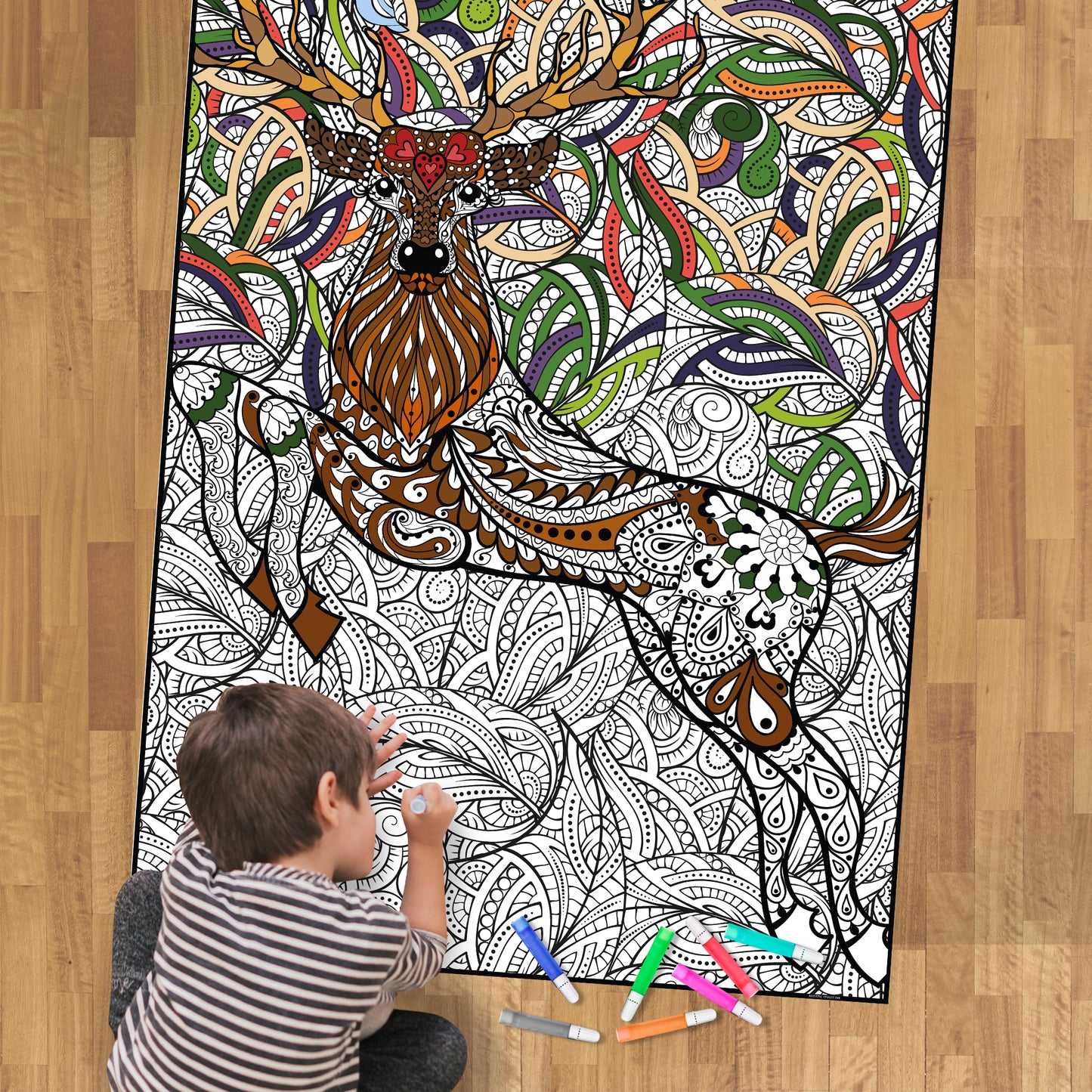 Premium Giant Deer Coloring Poster