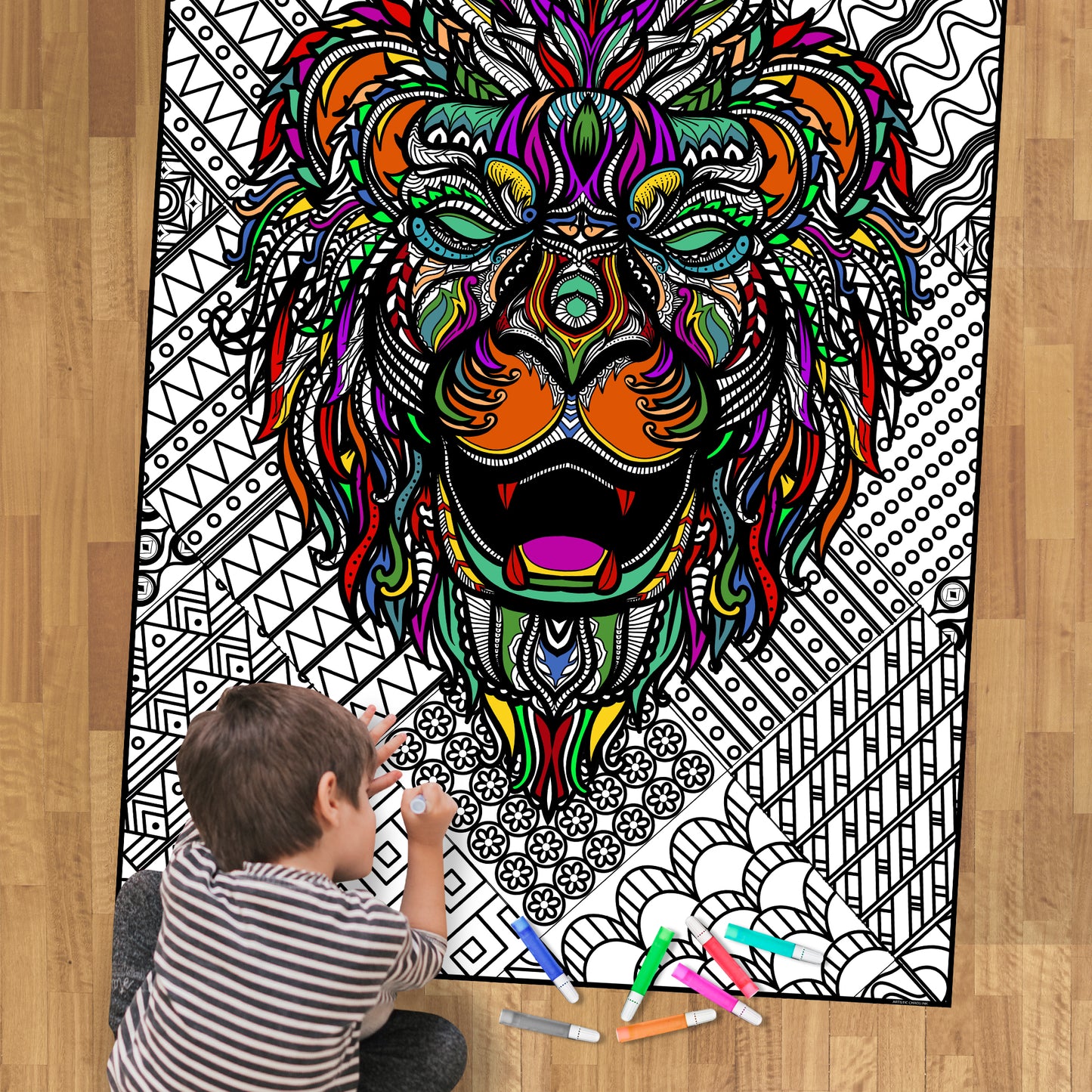 Premium Giant Lion Coloring Poster
