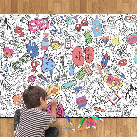 Respiratory Therapy Coloring Poster, Giant Size, Great for Groups