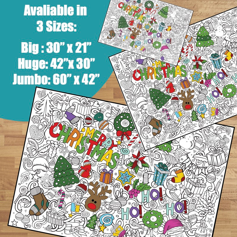 Premium Giant Christmas Coloring Poster