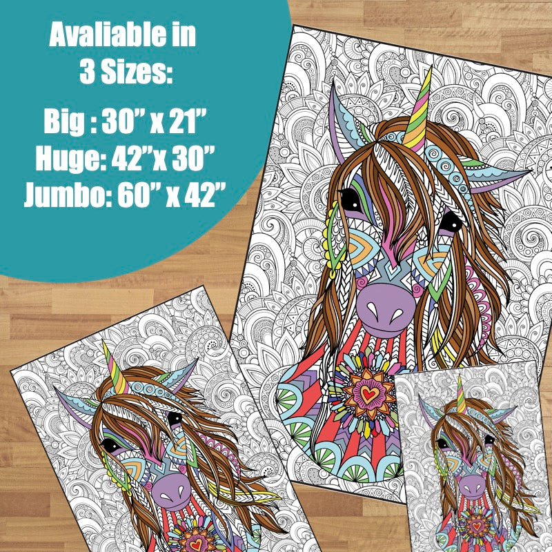 Unicorn Coloring Poster - Whimsical and Magical