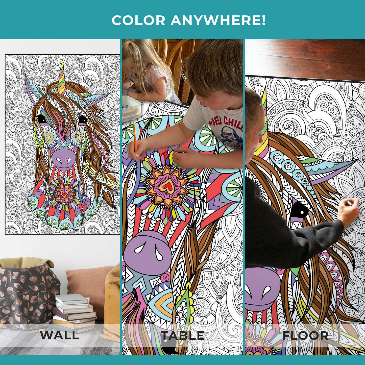 Unicorn Coloring Poster - Whimsical and Magical