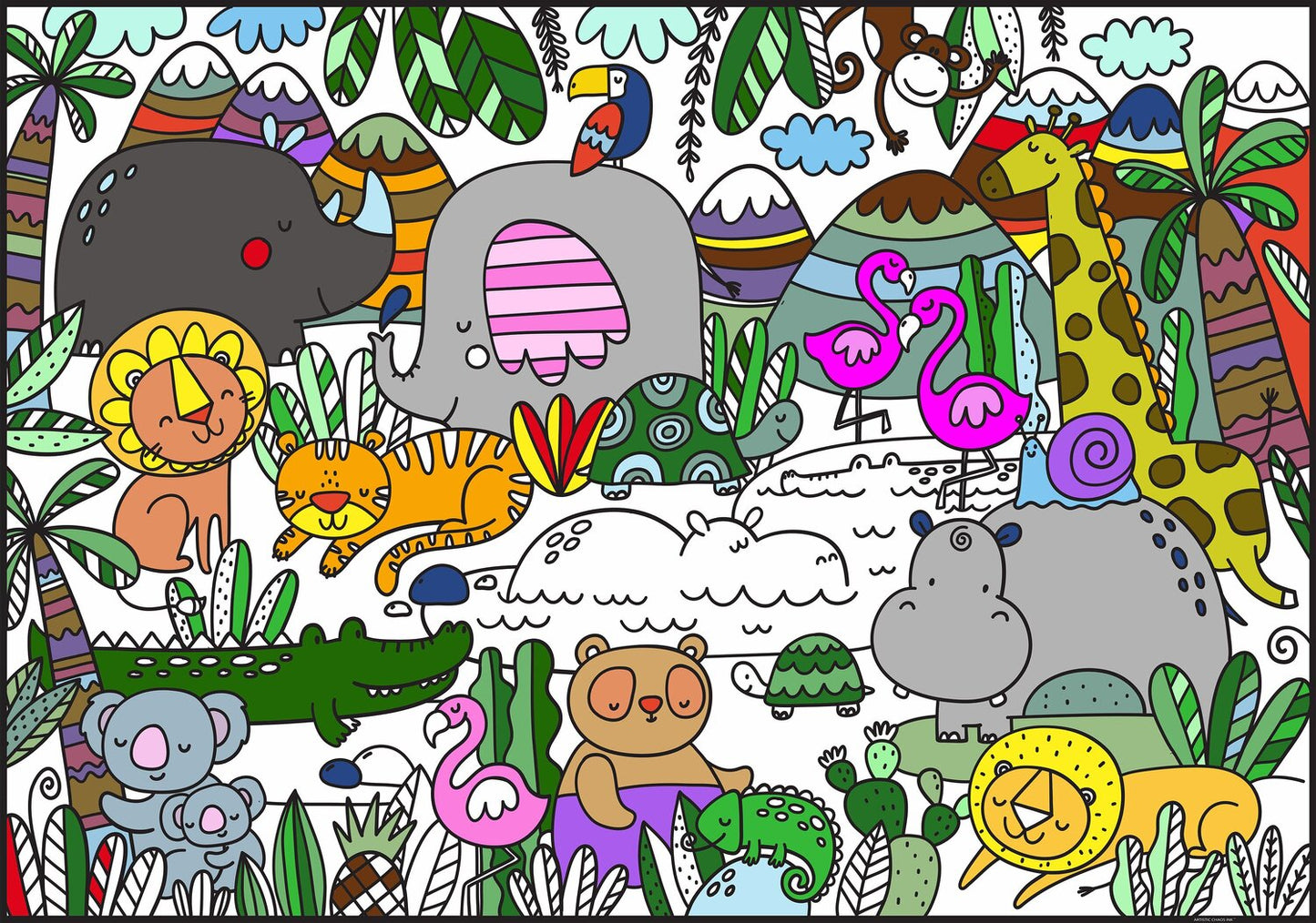 Premium Giant Jungle Coloring Poster