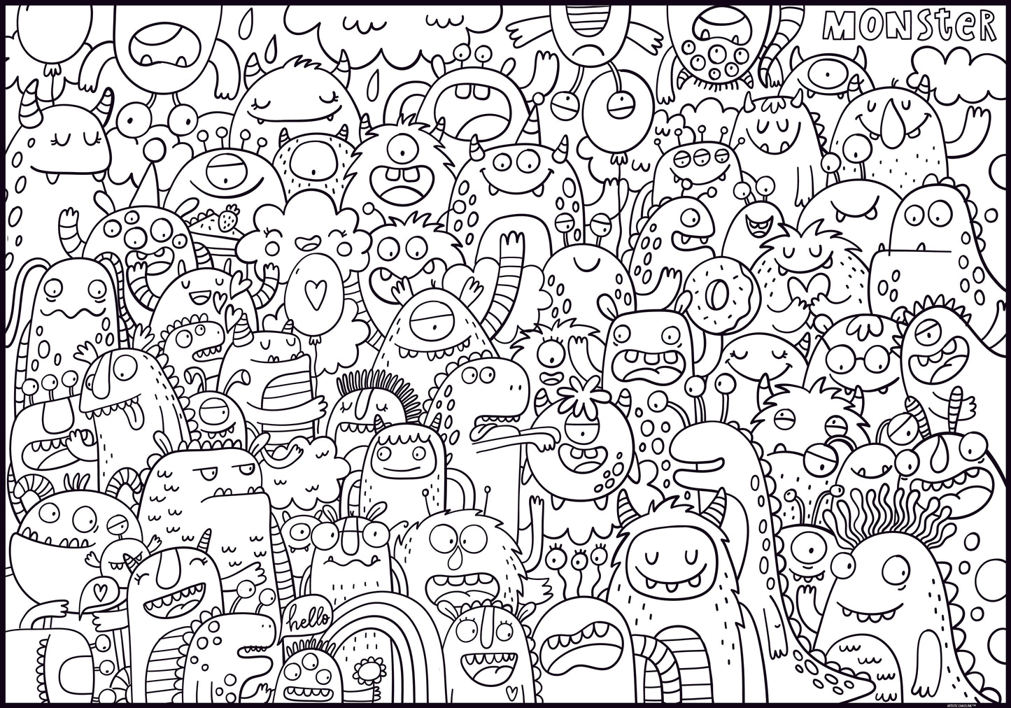 Premium Giant Monster Coloring Poster