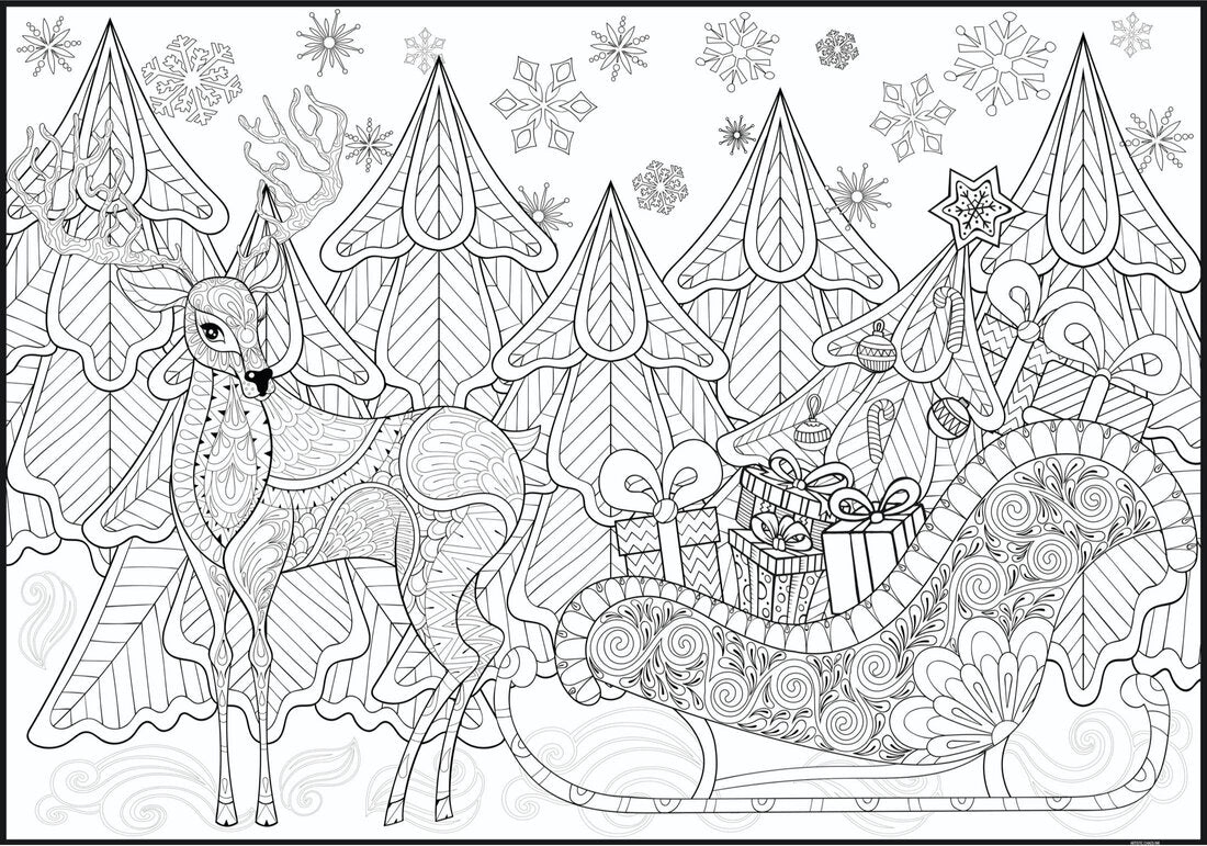Premium Giant Sleigh Coloring Poster