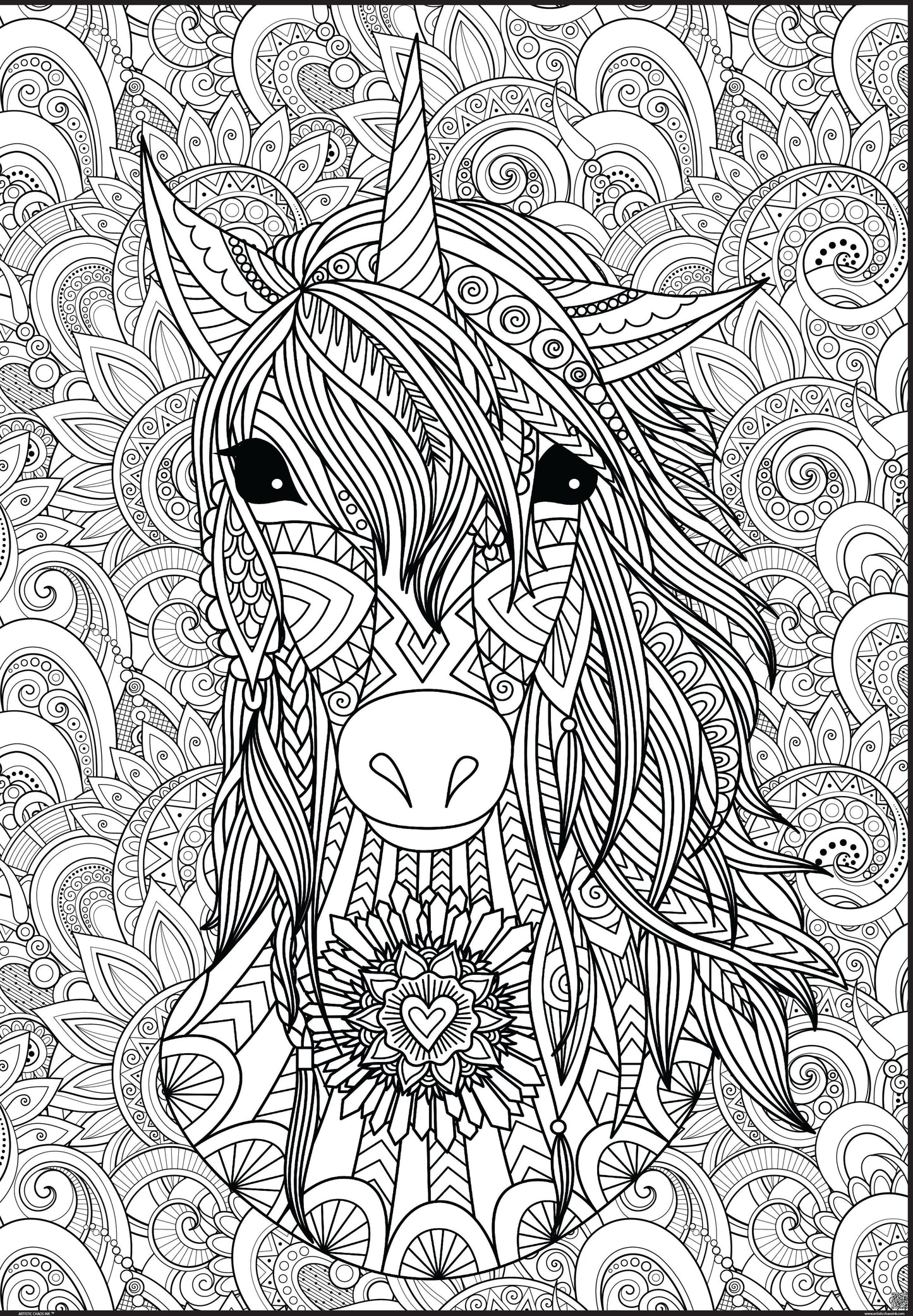 Unicorn Coloring Poster