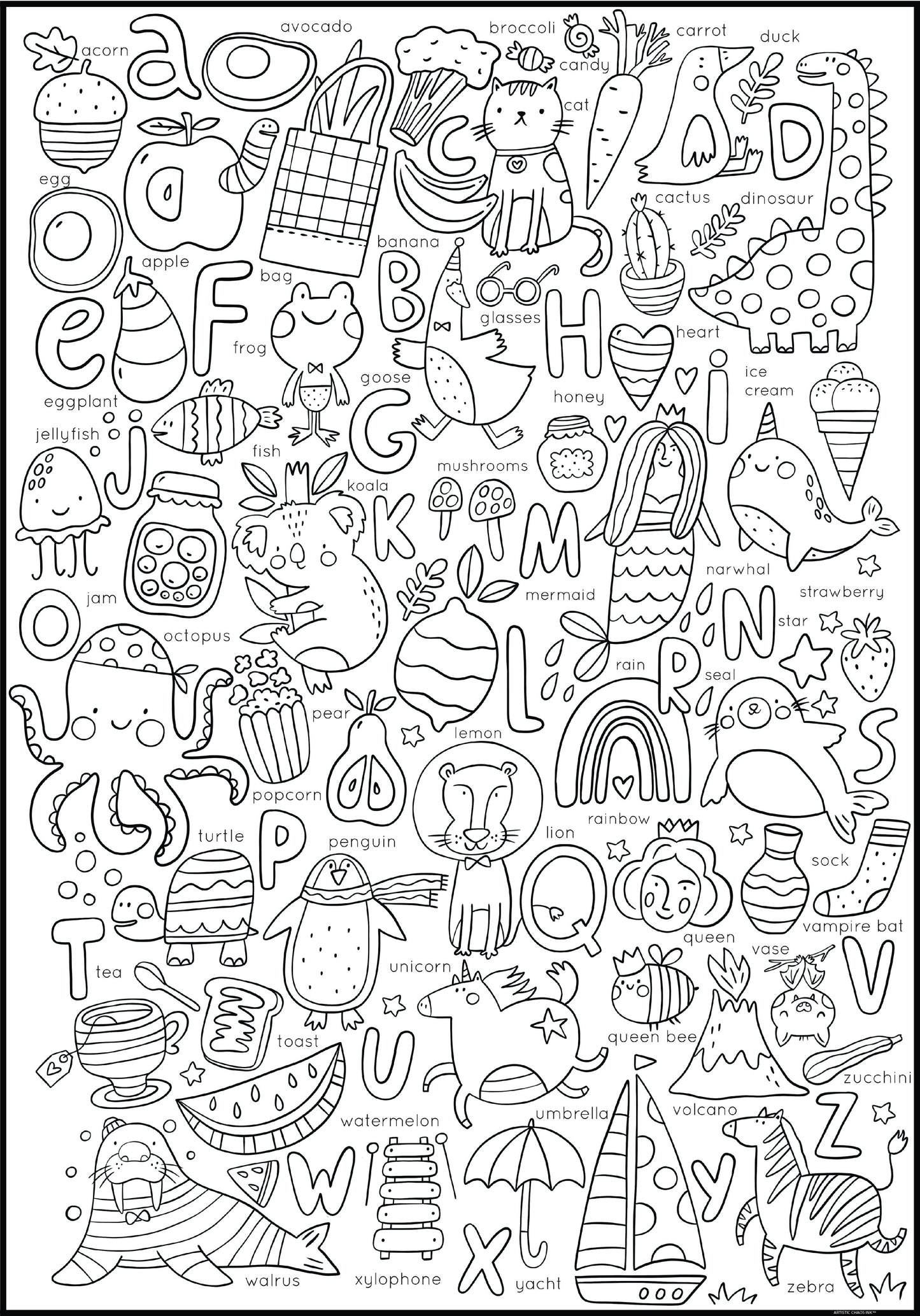 ABC's Giant Coloring Poster
