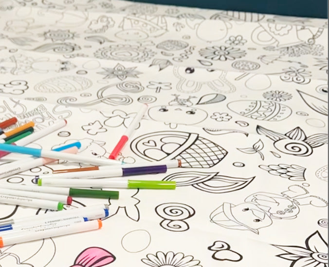 Easter Coloring Tablecloth for Kids