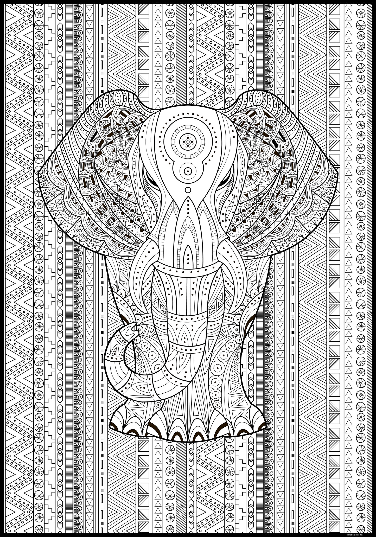 Premium Giant Elephant Coloring Poster