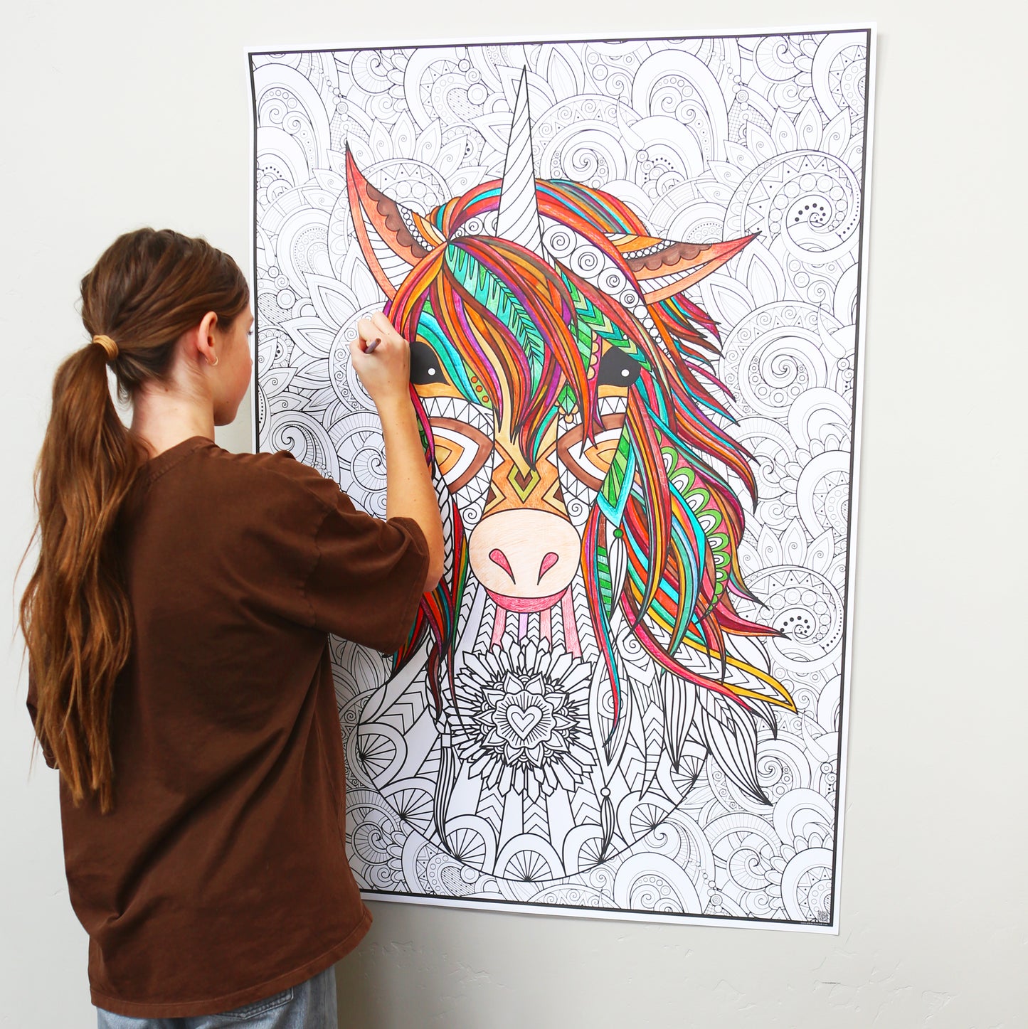 Unicorn Coloring Poster - Whimsical and Magical